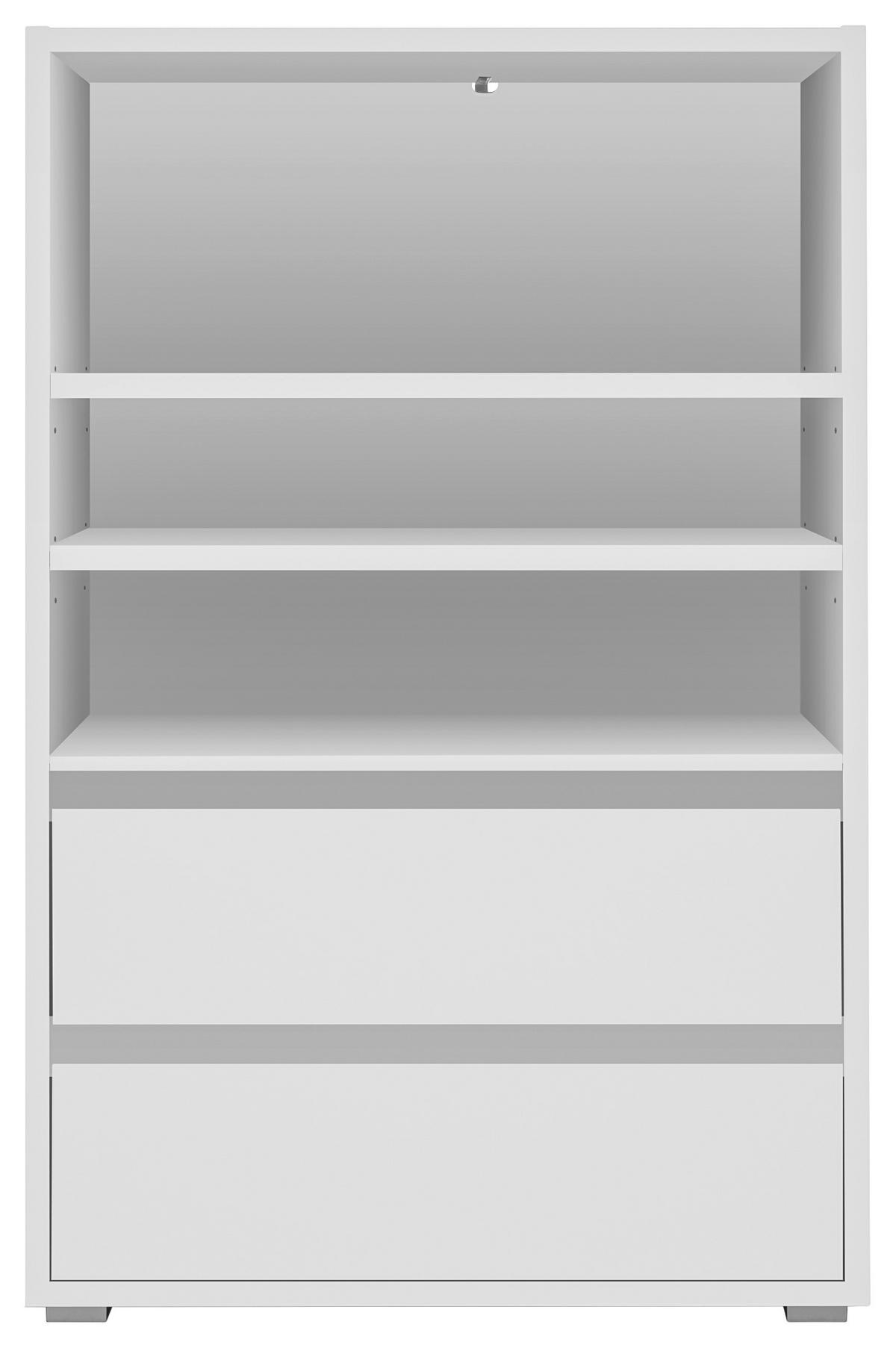 REGALELEMENT Weiß  - Silberfarben/Weiß, KONVENTIONELL, Holzwerkstoff (85/131/37cm) - MID.YOU