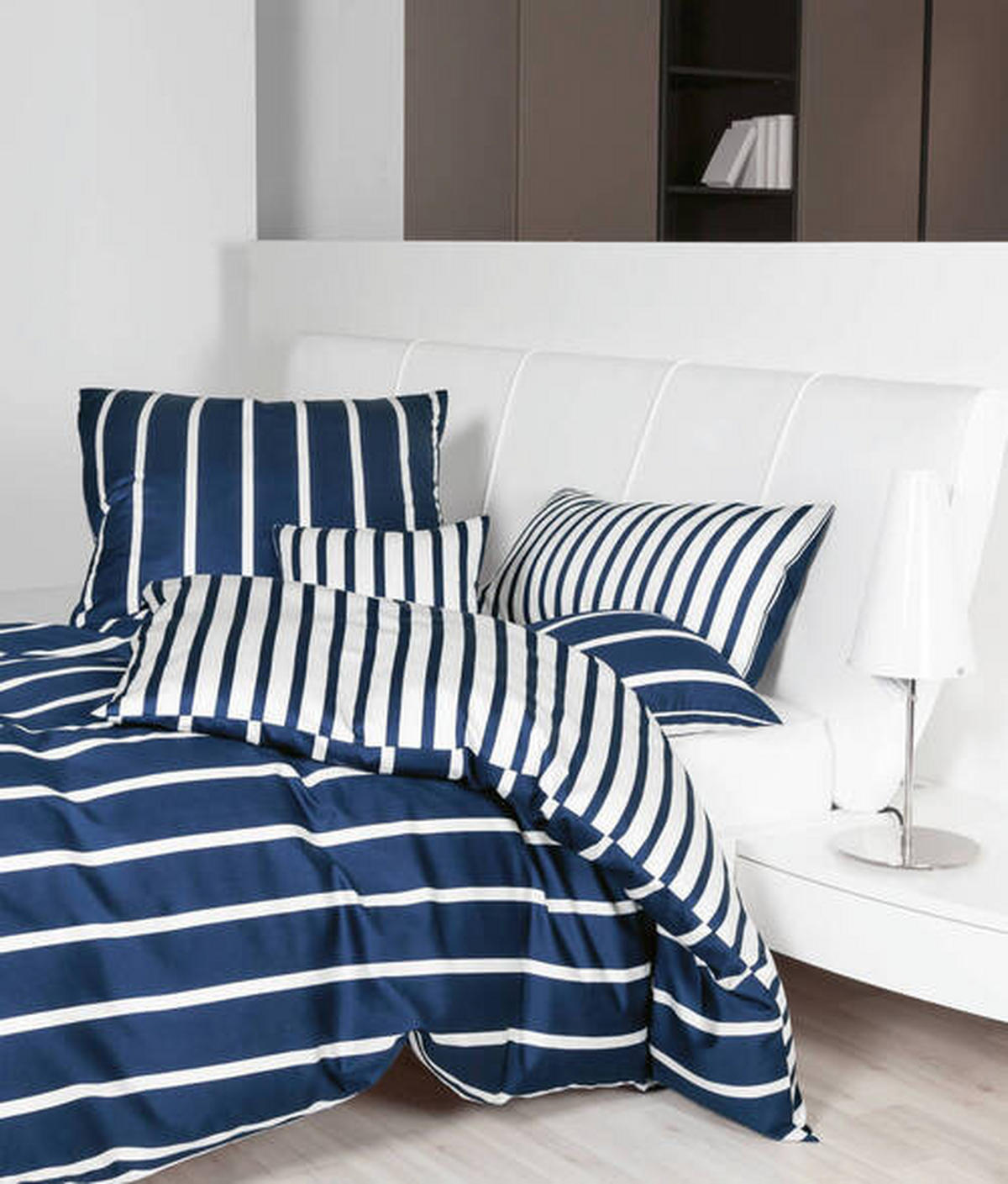 KISSENHÜLLE GENTANO 80/80 cm  - Blau/Weiß, Design, Textil (80/80cm) - Janine