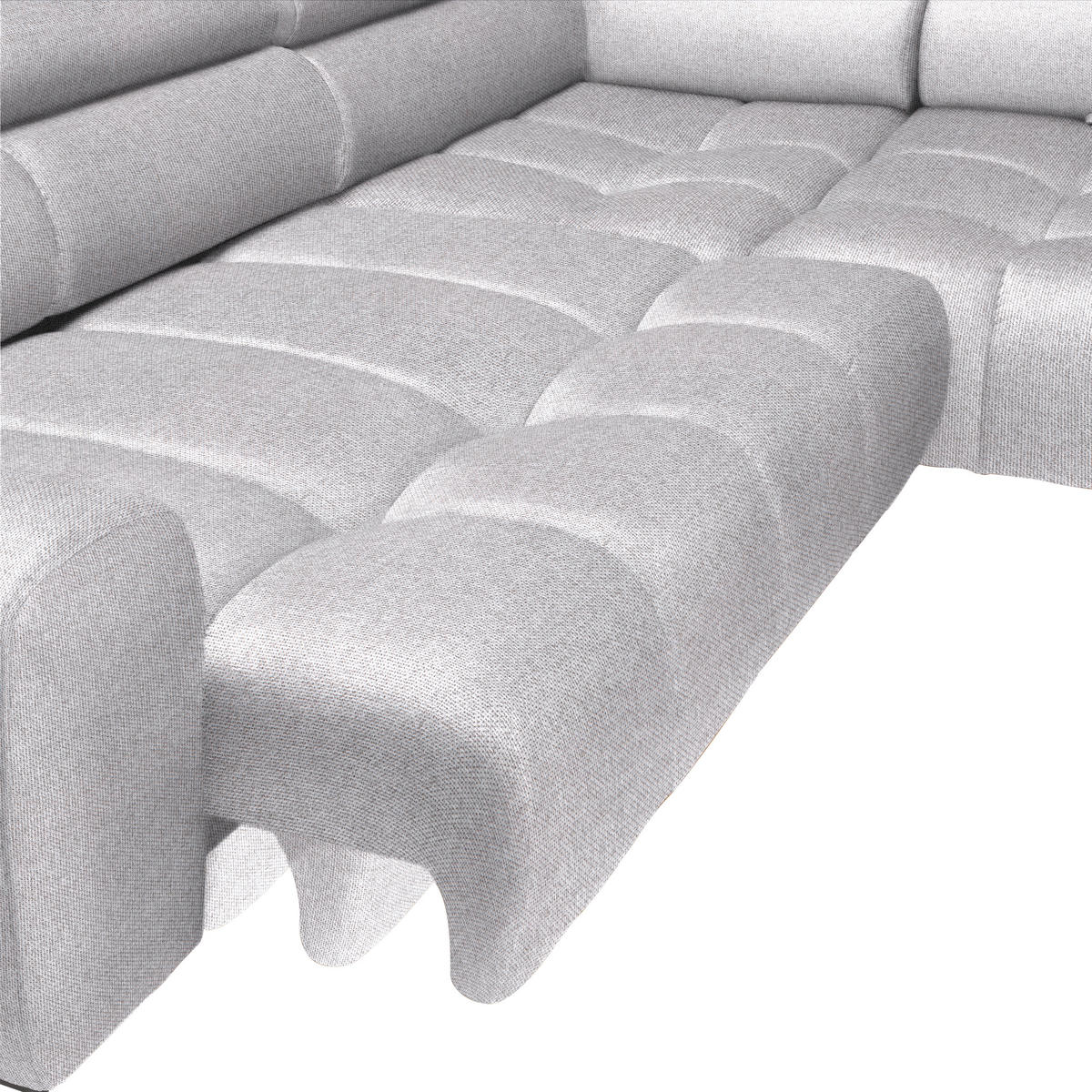 ECKSOFA in Webstoff Hellgrau  - Hellgrau/Schwarz, Design, Textil/Metall (270/177cm) - Welnova