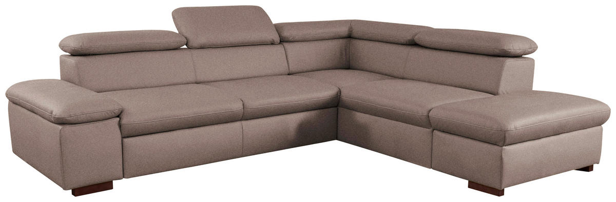 ECKSOFA in Flachgewebe Braun  - Braun, Konventionell, Holz/Textil (272/226cm) - Sit & More