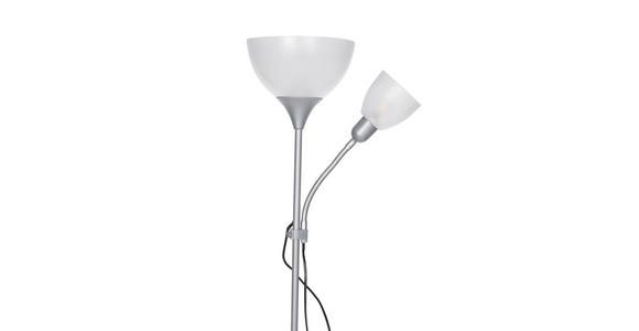 STEHLEUCHTE 42/21/180 cm    - Silberfarben/Weiß, Basics, Kunststoff/Metall (42/21/180cm) - Boxxx