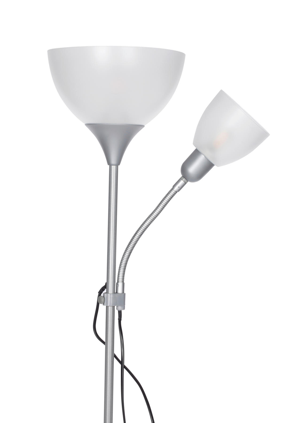 STEHLEUCHTE 42/21/180 cm    - Silberfarben/Weiß, Basics, Kunststoff/Metall (42/21/180cm) - Boxxx