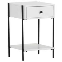 NACHTSCHRANK 40/60/40 cm Eiche furniert  - Schwarz/Weiß, Design, Holz/Holzwerkstoff (40/60/40cm) - Landscape