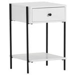 NACHTSCHRANK 40/60/40 cm Eiche furniert  - Schwarz/Weiß, Design, Holz/Holzwerkstoff (40/60/40cm) - Landscape