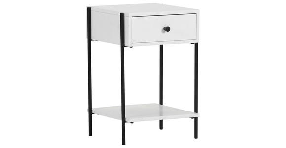 NACHTSCHRANK 40/60/40 cm Eiche furniert  - Schwarz/Weiß, Design, Holz/Holzwerkstoff (40/60/40cm) - Landscape