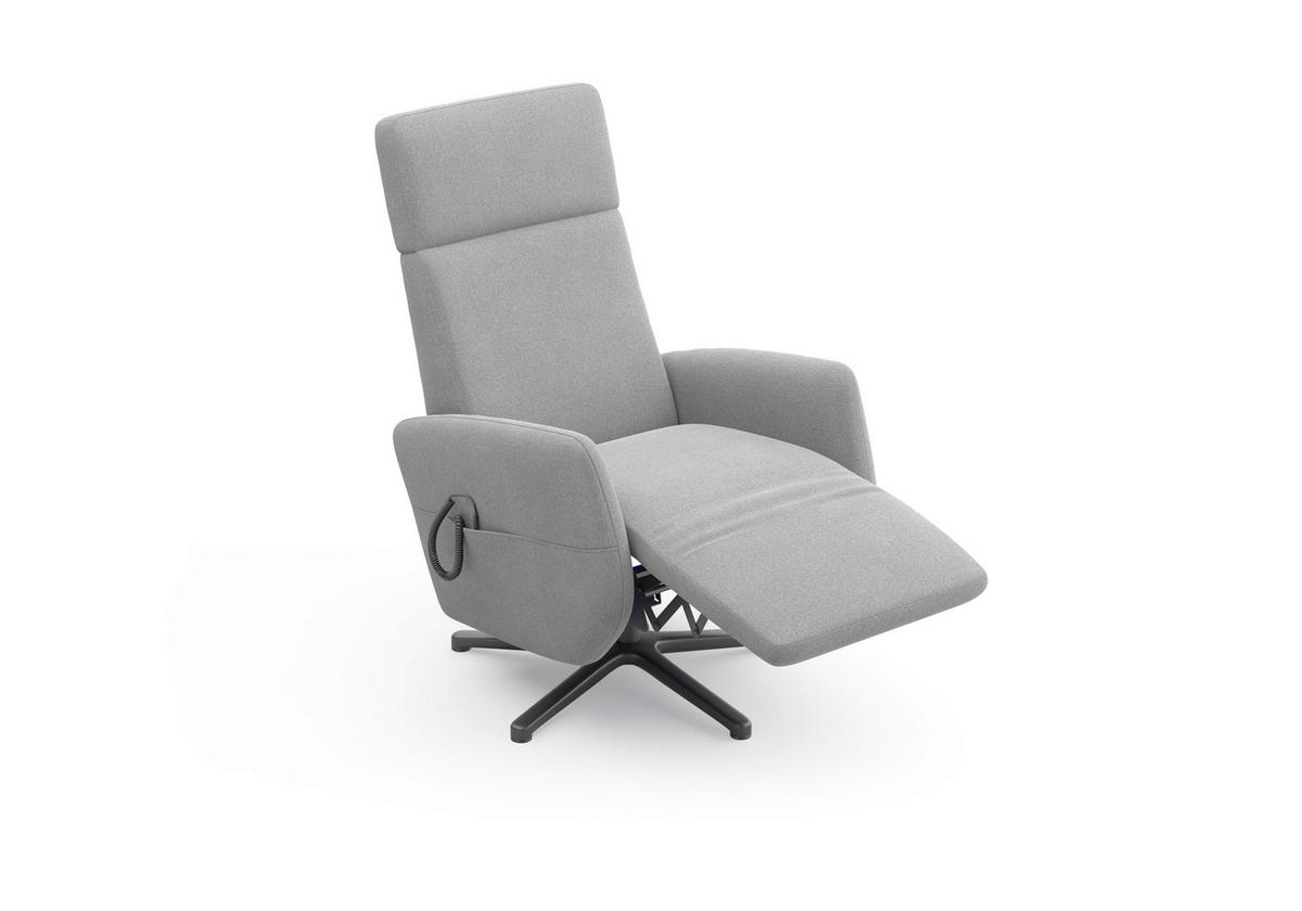 RELAXSESSEL Flachgewebe Aufstehhilfe    - Schwarz/Grau, KONVENTIONELL, Textil/Metall (71/110/82cm) - Sit & More