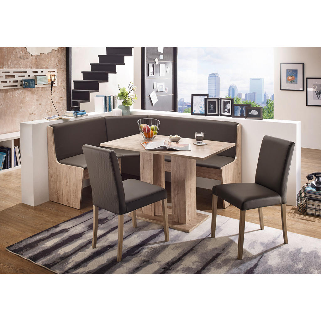 Thumbnail - Boxxx Eckbankgruppe, Anthrazit, Eiche San Remo, Textil, eckig, 169x130 cm, Typenauswahl, Esszimmer, Bänke, Tisch- & Eckb...