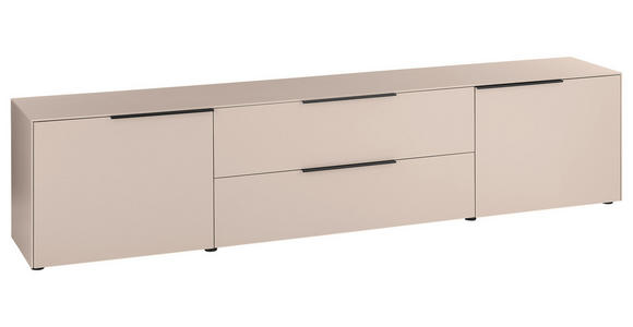 LOWBOARD  220/50/38 cm 1 Schublade(n) Beimöbel erhältlich, stehend  - Kaschmir/Schwarz, Design, Holzwerkstoff/Kunststoff (220/50/38cm) - Voleo