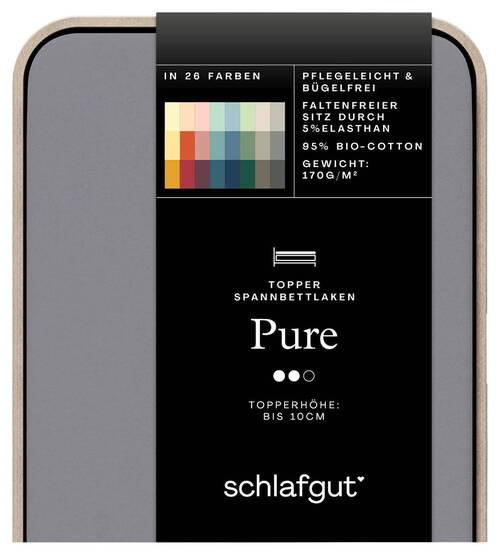 TOPPER-SPANNBETTTUCH PURE Jersey  - Grau, Basics, Textil (90-100/190-220cm) - Schlafgut