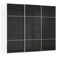 SCHWEBETÜRENSCHRANK Schwarz, Weiss  - Weiss/Schwarz, Konventionell, Glas/Holzwerkstoff (242/223/68cm) - Novel