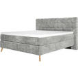 BOXSPRINGBETT 180/200 cm  in Hellgrau  - Eichefarben/Hellgrau, Design, Holz/Textil (180/200cm) - Esposa