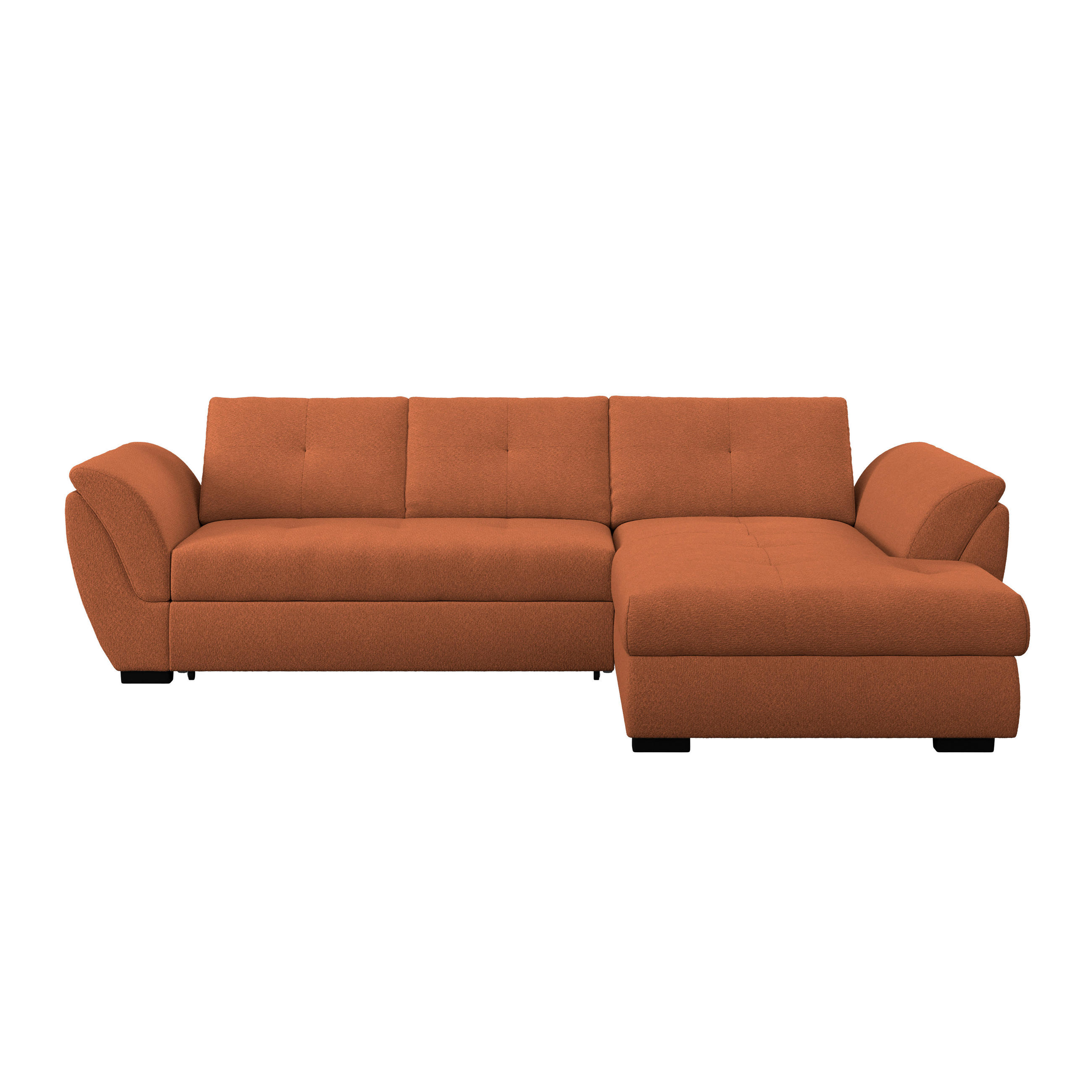 ECKSOFA Terracotta  - Terracotta/Schwarz, Konventionell, Textil (278/187cm) - MID.YOU