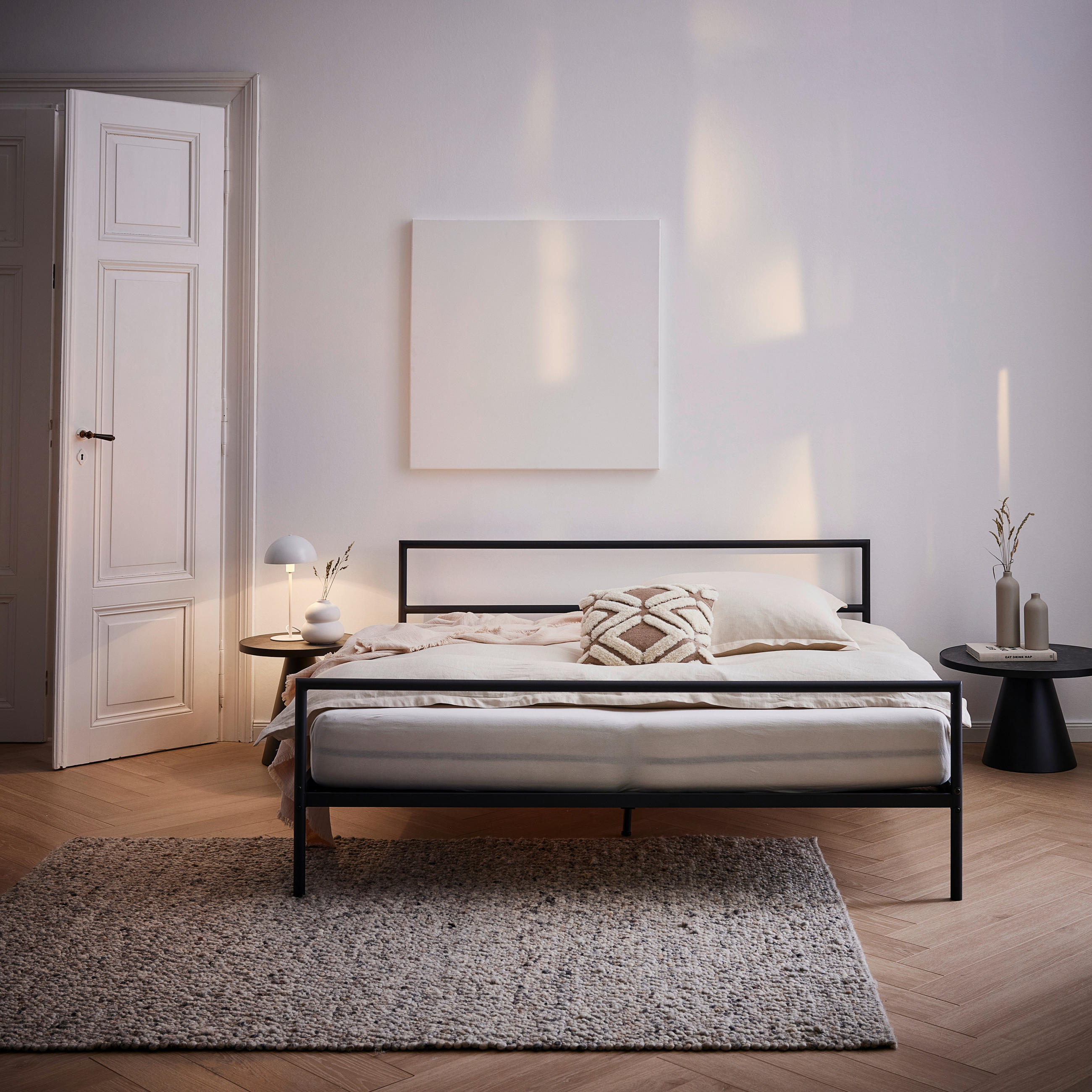 METALLBETT 180/200 cm  in Schwarz  - Schwarz, Design, Metall (180/200cm) - Livetastic