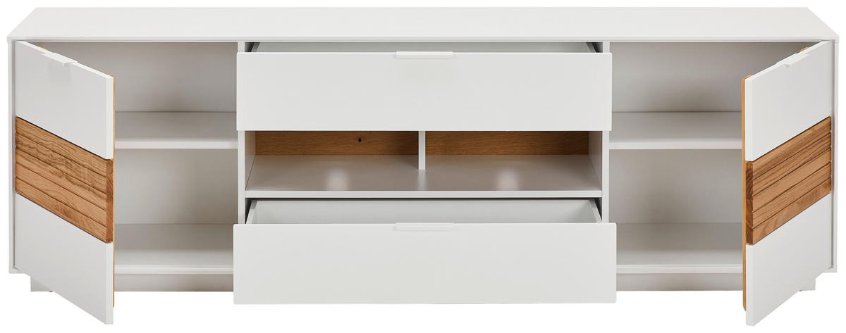 LOWBOARD 182/58/40 cm  - Eichefarben/Weiß, Design, Holz/Holzwerkstoff (182/58/40cm) - MID.YOU