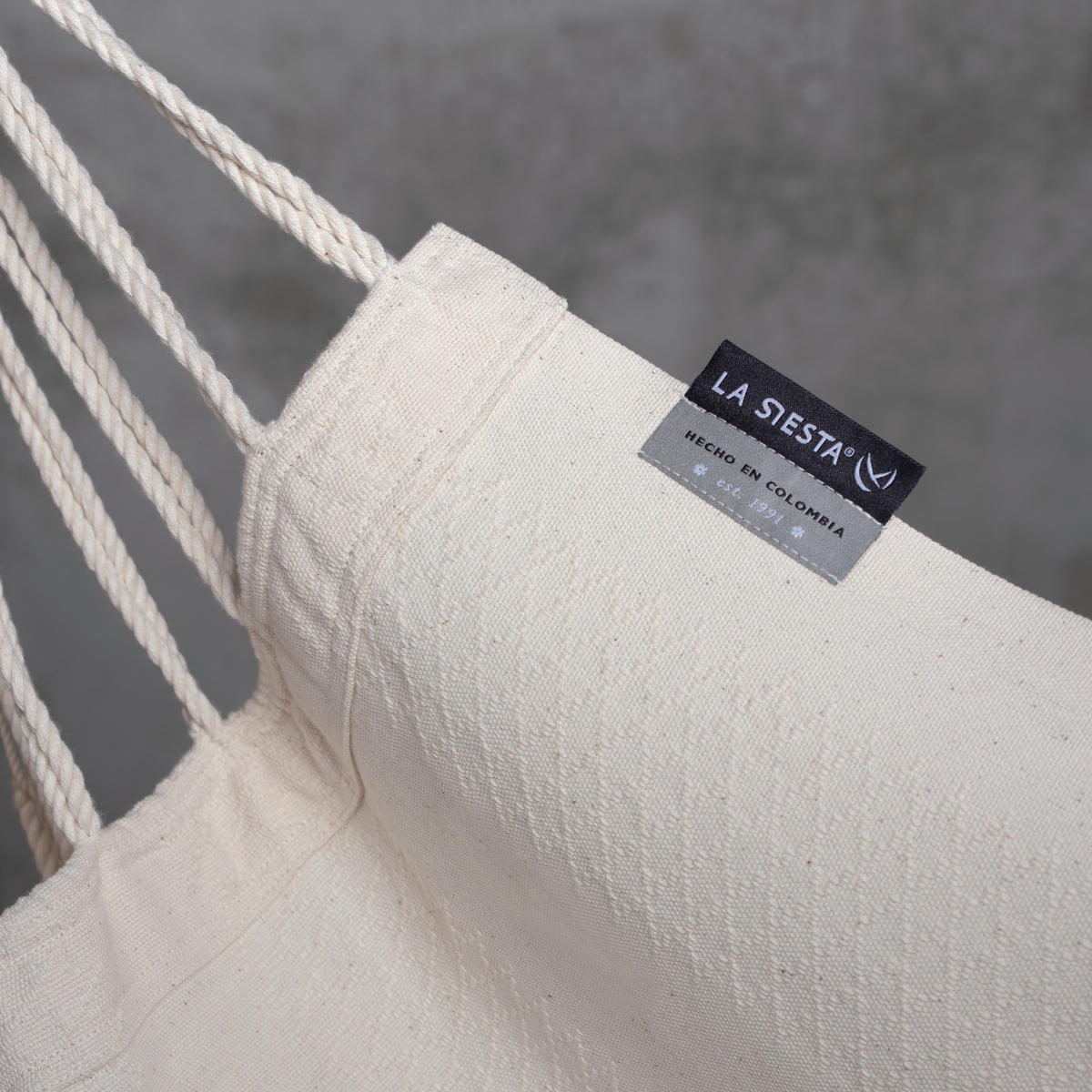 HOJDACIA SIEŤ  - farba eukalyptového dreva/biela, Konventionell, drevo/textil (100/152/92cm) - La Siesta
