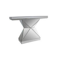 KONSOLENTISCH in Glas, Holzwerkstoff 120/35,5/81 cm    - Silberfarben, Design, Glas/Holzwerkstoff (120/35,5/81cm) - Livetastic