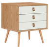 NACHTSCHRANK 50/55/40 cm Eiche furniert, massiv  - Hellbraun/Eichefarben, Design, Holz/Holzwerkstoff (50/55/40cm) - Boxxx