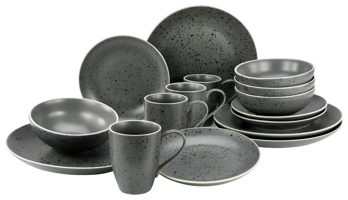 KOMPLETT SERVIS 16 delar  - antracit, Klassisk, keramik - Creatable