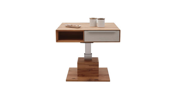 COUCHTISCH in Holz, Glas 82/82/40-72,5 cm - Schlammfarben/Buchefarben, Design, Glas/Holz (82/82/40-72,5cm) - Valnatura