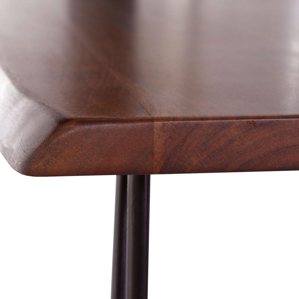 ESSTISCH 100/100/76 cm Echtholz  Holz rechteckig Braun, Akaziefarben  - Schwarz/Braun, KONVENTIONELL, Holz/Metall (100/100/76cm) - Milino