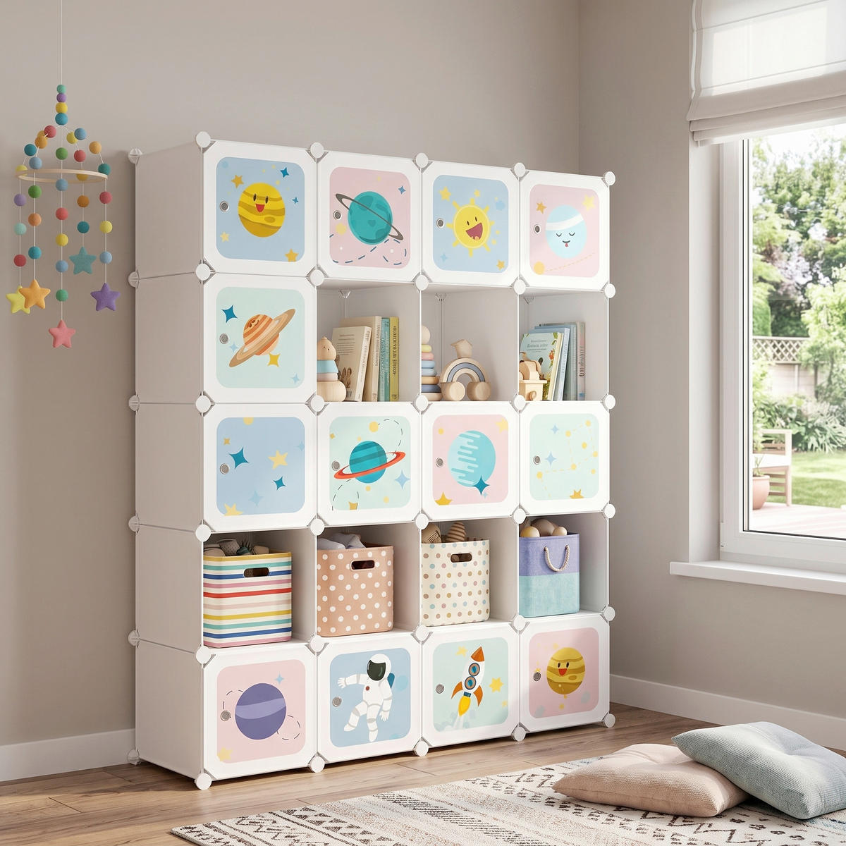 KINDERREGAL Weiß  - Weiß, Basics, Kunststoff/Metall (123/123/41cm)