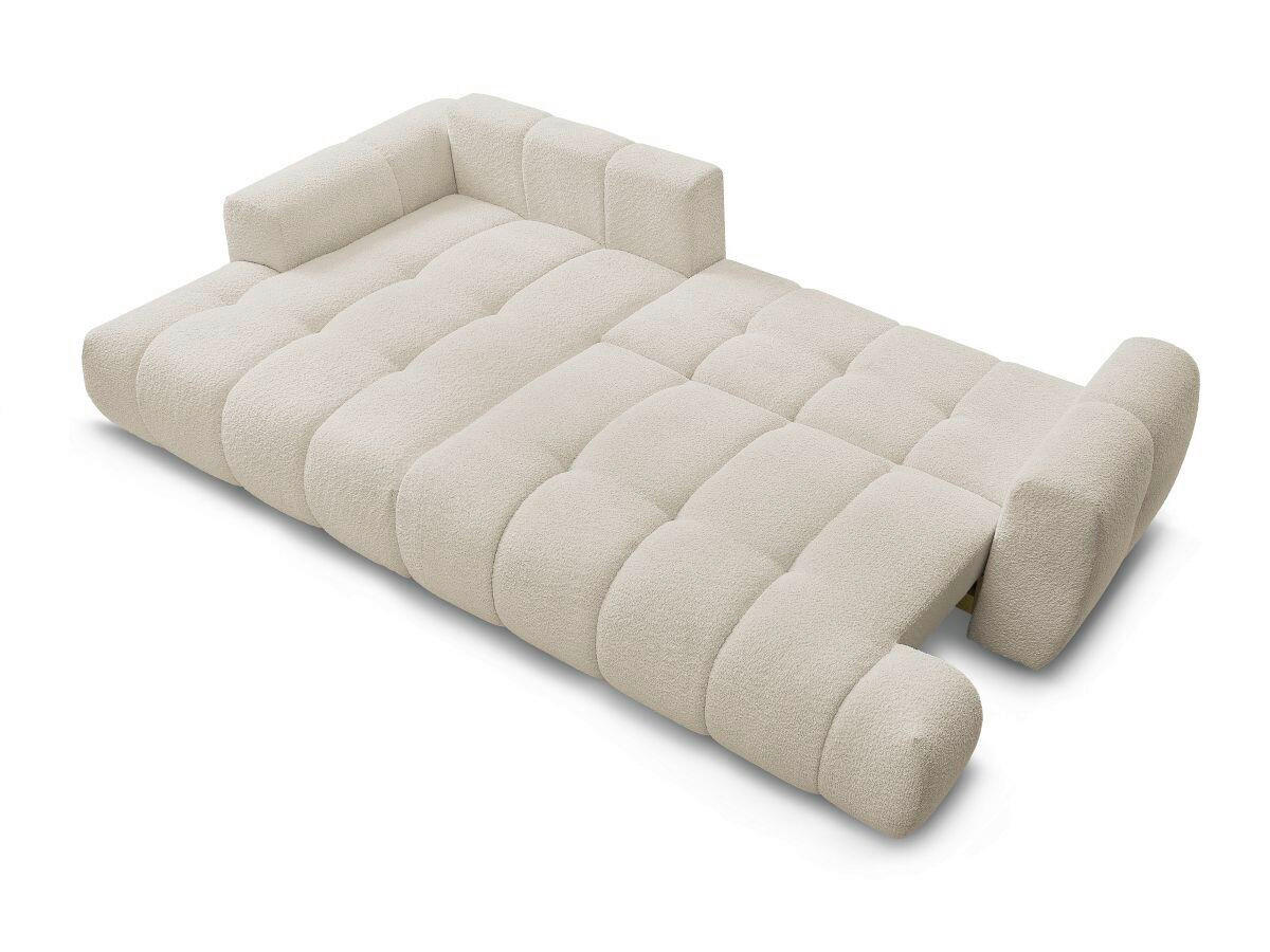 ECKSCHLAFSOFA FUJI Bouclé Beige  inkl.  - Beige/Schwarz, MODERN, Kunststoff/Textil (160/292cm)