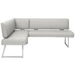 ECKBANK 137/231 cm  in Edelstahlfarben, Hellgrau  - Edelstahlfarben/Hellgrau, Design, Textil/Metall (137/231cm) - Dieter Knoll