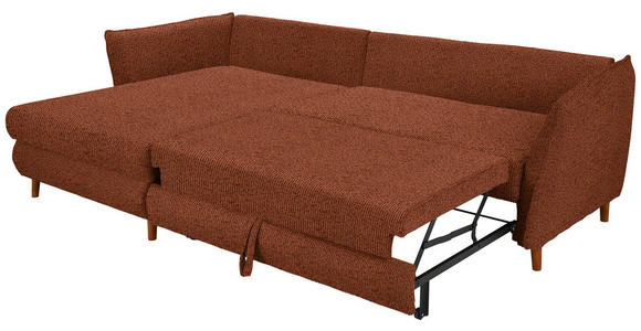 ECKSOFA in Chenille Rostfarben  - Eichefarben/Rostfarben, KONVENTIONELL, Holz/Textil (284/162cm) - Carryhome