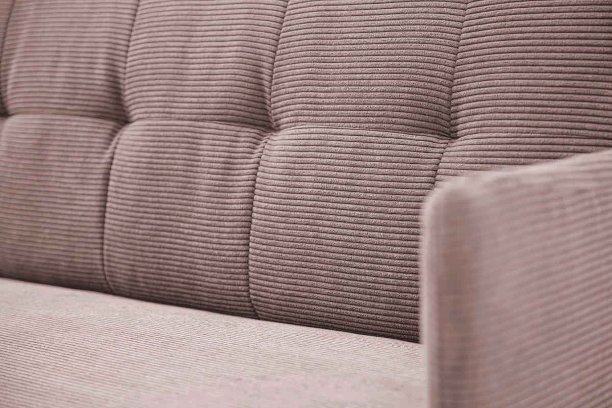 SITZBANK in Textil Altrosa  - Schwarz/Altrosa, Design, Textil/Metall (206/85/69cm) - Johann Jakob