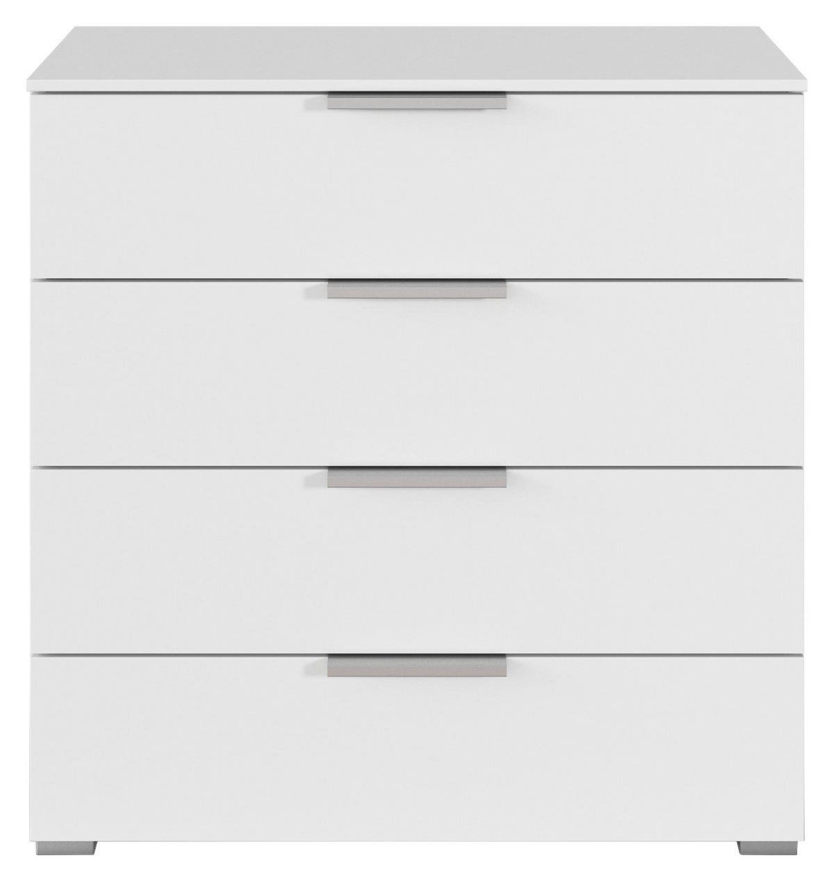 KOMMODE  in 80/81/42 cm  - Alufarben/Weiß, KONVENTIONELL, Holzwerkstoff/Kunststoff (80/81/42cm) - home24