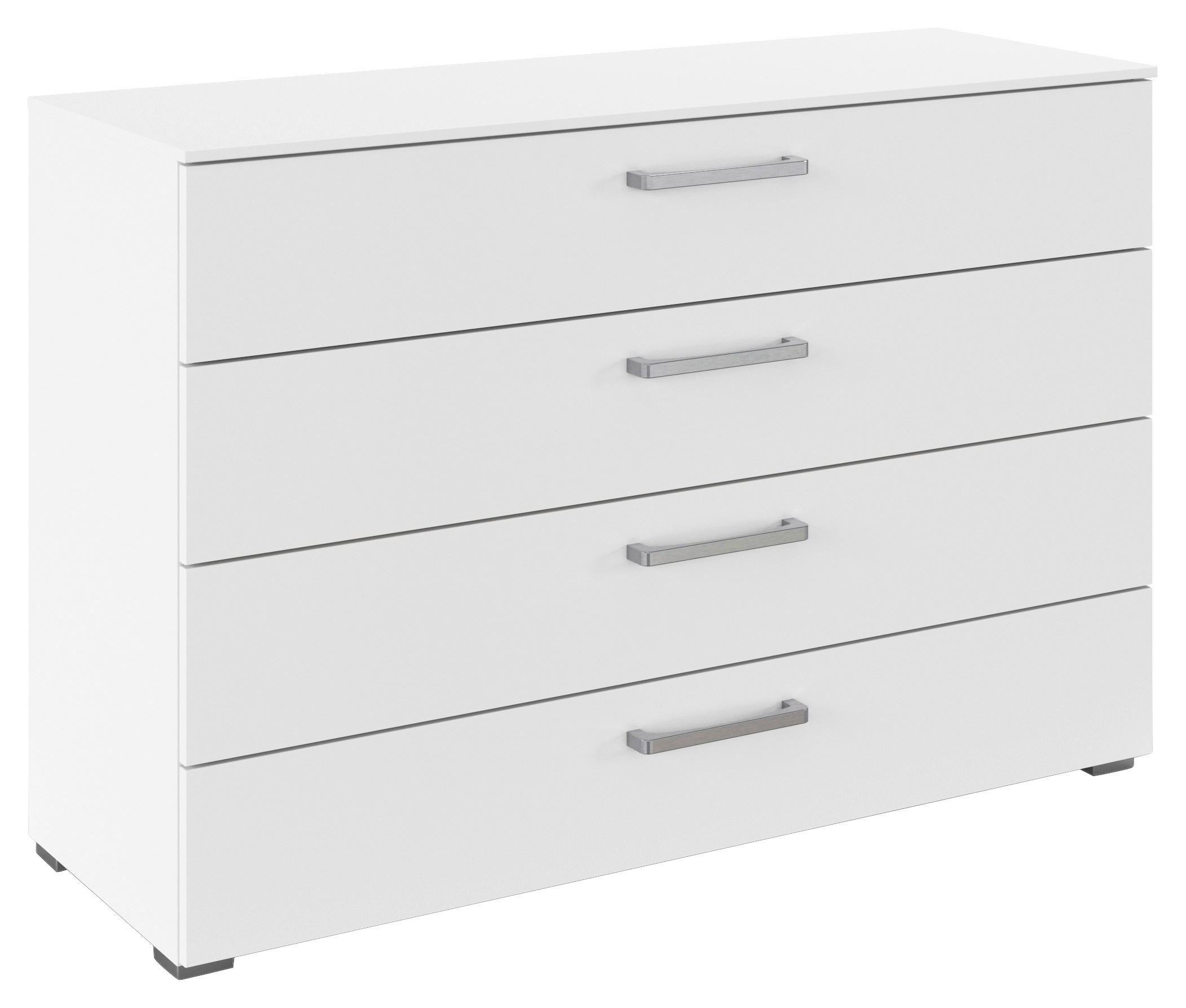 KOMMODE , 120/81/42 cm, 4 Schublade(n)  - Edelstahlfarben/Alufarben, Basics, Holzwerkstoff/Kunststoff (120/81/42cm) - Xora