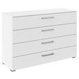 KOMMODE , 120/81/42 cm, 4 Schublade(n)  - Edelstahlfarben/Alufarben, Basics, Holzwerkstoff/Kunststoff (120/81/42cm) - Xora