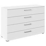 KOMMODE , 120/81/42 cm, 4 Schublade(n)  - Edelstahlfarben/Alufarben, Basics, Holzwerkstoff/Kunststoff (120/81/42cm) - Xora