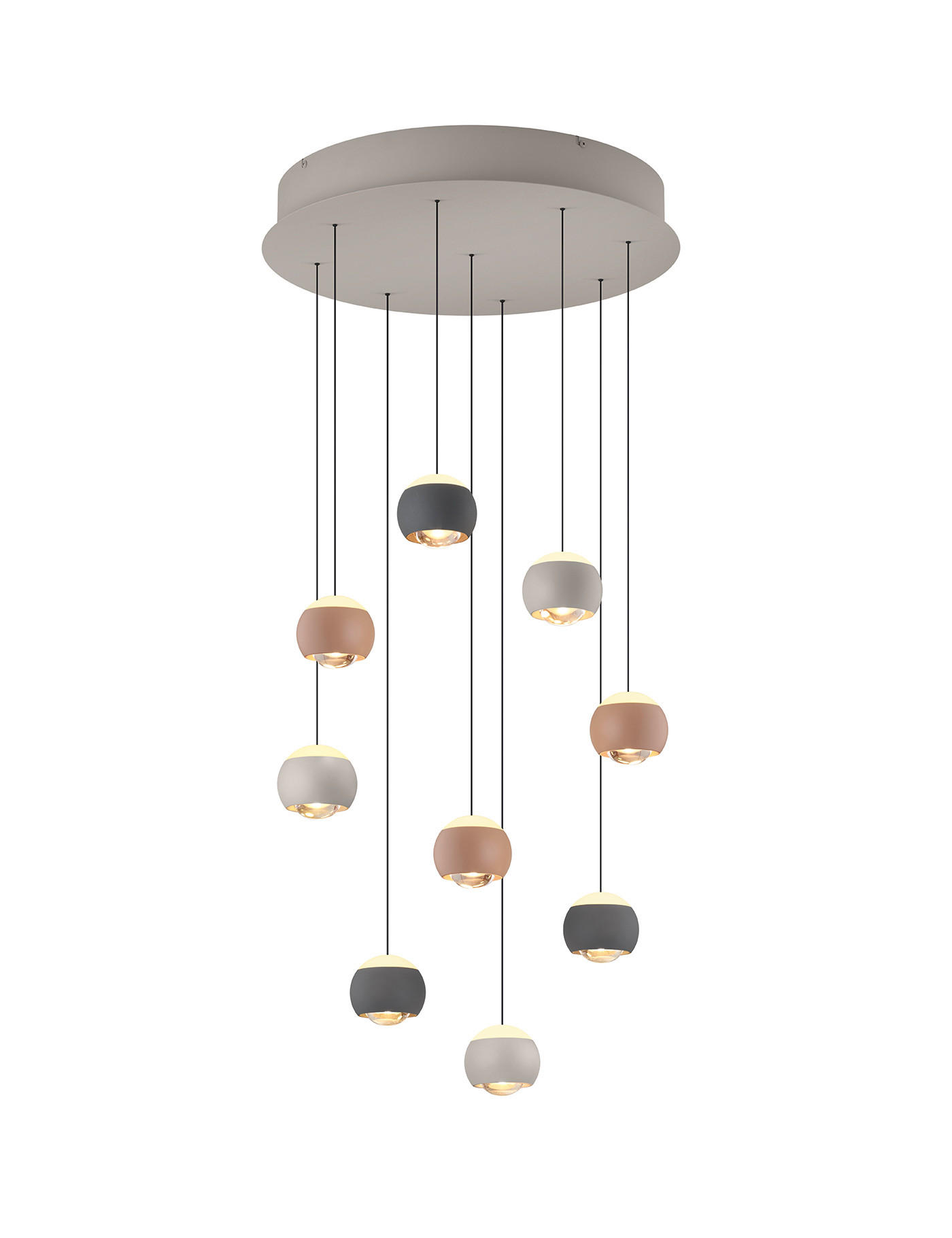 LED-HÄNGELEUCHTE Musterring 54/200 cm   - Aprikose/Anthrazit, Design, Metall (54/200cm) - Musterring