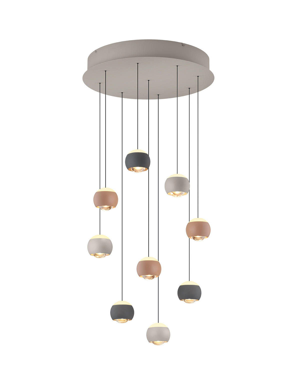 LED-HÄNGELEUCHTE Musterring 54/200 cm   - Aprikose/Anthrazit, Design, Metall (54/200cm) - Musterring