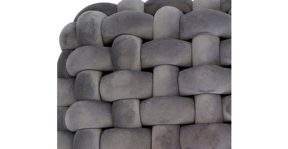 HOCKER Amy Samt Grau, Schwarz  - Schwarz/Grau, Trend, Textil/Metall (44/41/44cm) - Xora
