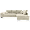 ECKSOFA in Cord Naturfarben  - Schwarz/Naturfarben, Konventionell, Holz/Textil (298/202cm) - MID.YOU