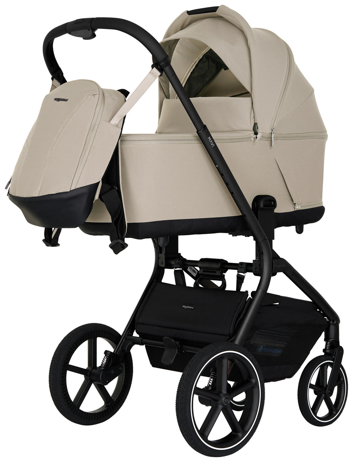 KOMBIKINDERWAGEN MAVI  - Sandfarben, Trend, Textil/Metall (92/55/110,5cm)