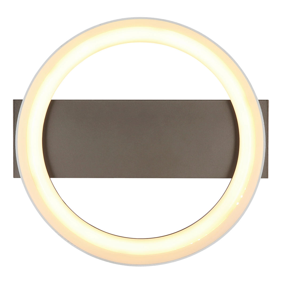 LED-DECKENLEUCHTE 26/25/7,5 cm   - Opal/Braun, Design, Kunststoff/Metall (26/25/7,5cm) - Globo