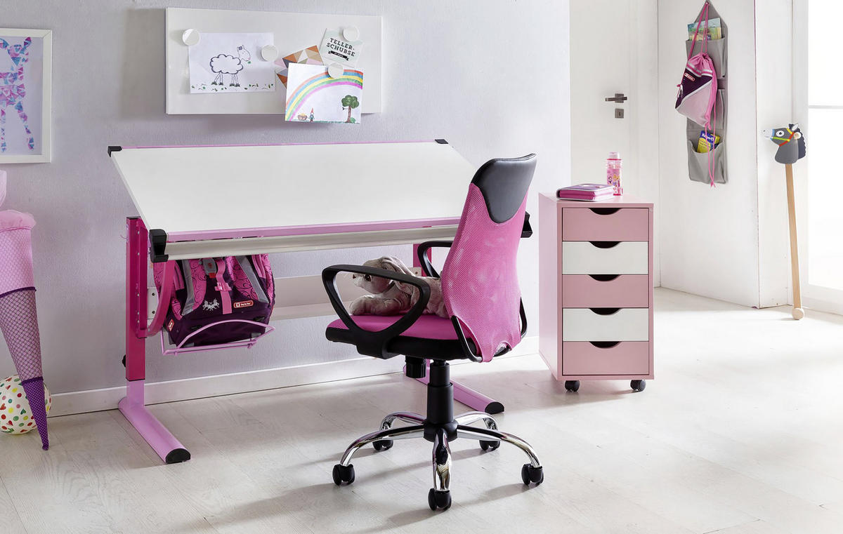 OKRETNA STOLICA ZA MLADE  ružičasta, pink   - pink/ružičasta, Moderno, metal/plastika (60/105/60cm) - MID.YOU