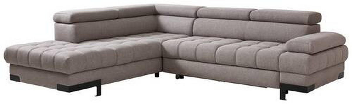 ECKSOFA in Webstoff Hellgrau  - Hellgrau/Schwarz, Design, Textil/Metall (223/263cm) - Welnova