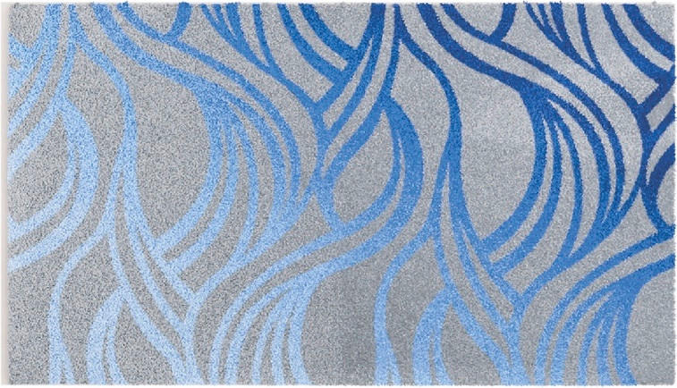 BADEMATTE Blau 60/100 cm  - Blau, Design, Kunststoff/Textil (60/100cm) - Grund
