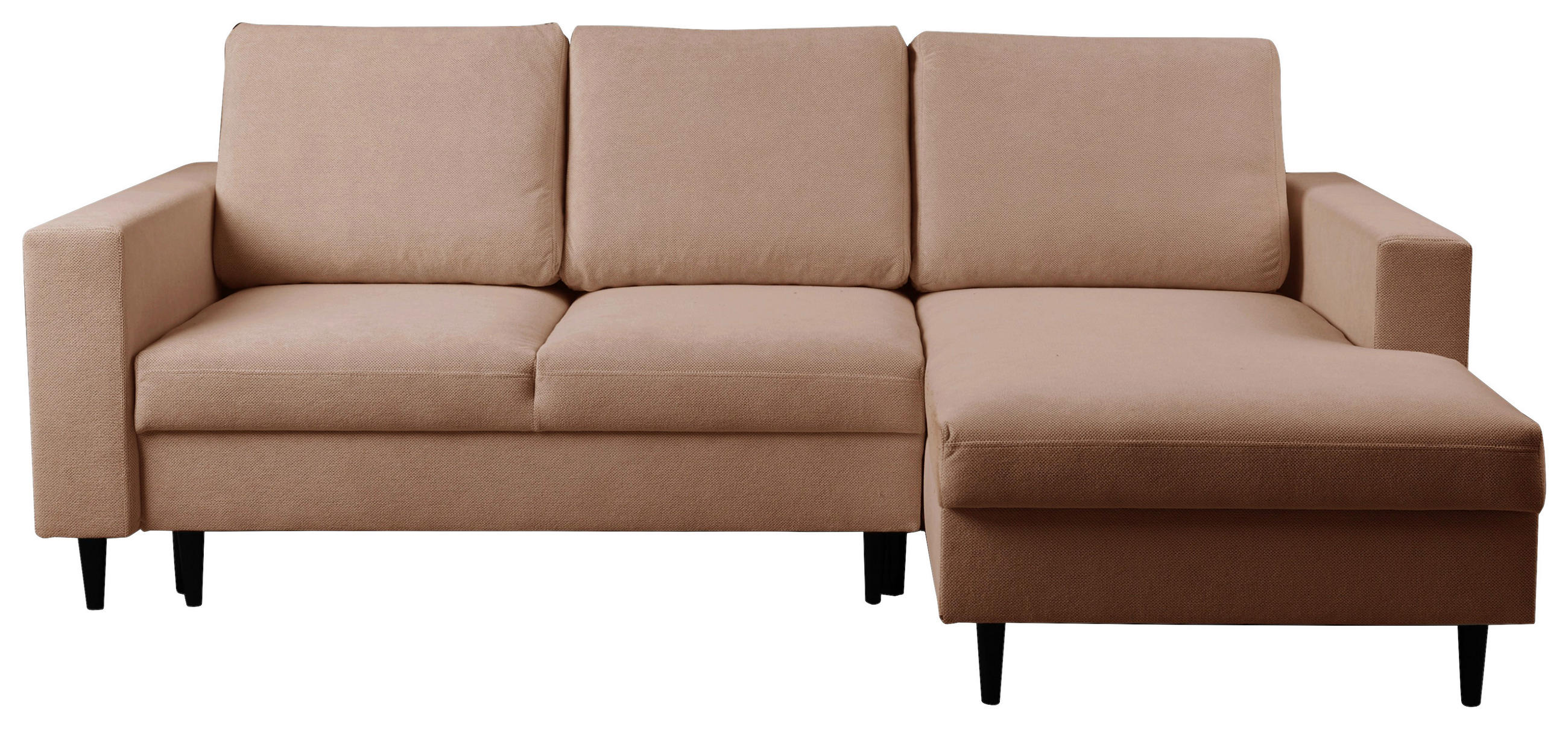 ECKSOFA in Struktur Braun  - Schwarz/Braun, Modern, Holz/Kunststoff (230/145cm) - MID.YOU