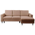 ECKSOFA  in Struktur Braun  - Schwarz/Braun, MODERN, Holz/Kunststoff (230/145cm) - Carryhome
