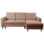 ECKSOFA in Struktur Braun  - Schwarz/Braun, MODERN, Holz/Kunststoff (230/145cm) - Carryhome
