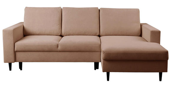 ECKSOFA  in Struktur Braun  - Schwarz/Braun, MODERN, Holz/Kunststoff (230/145cm) - Carryhome