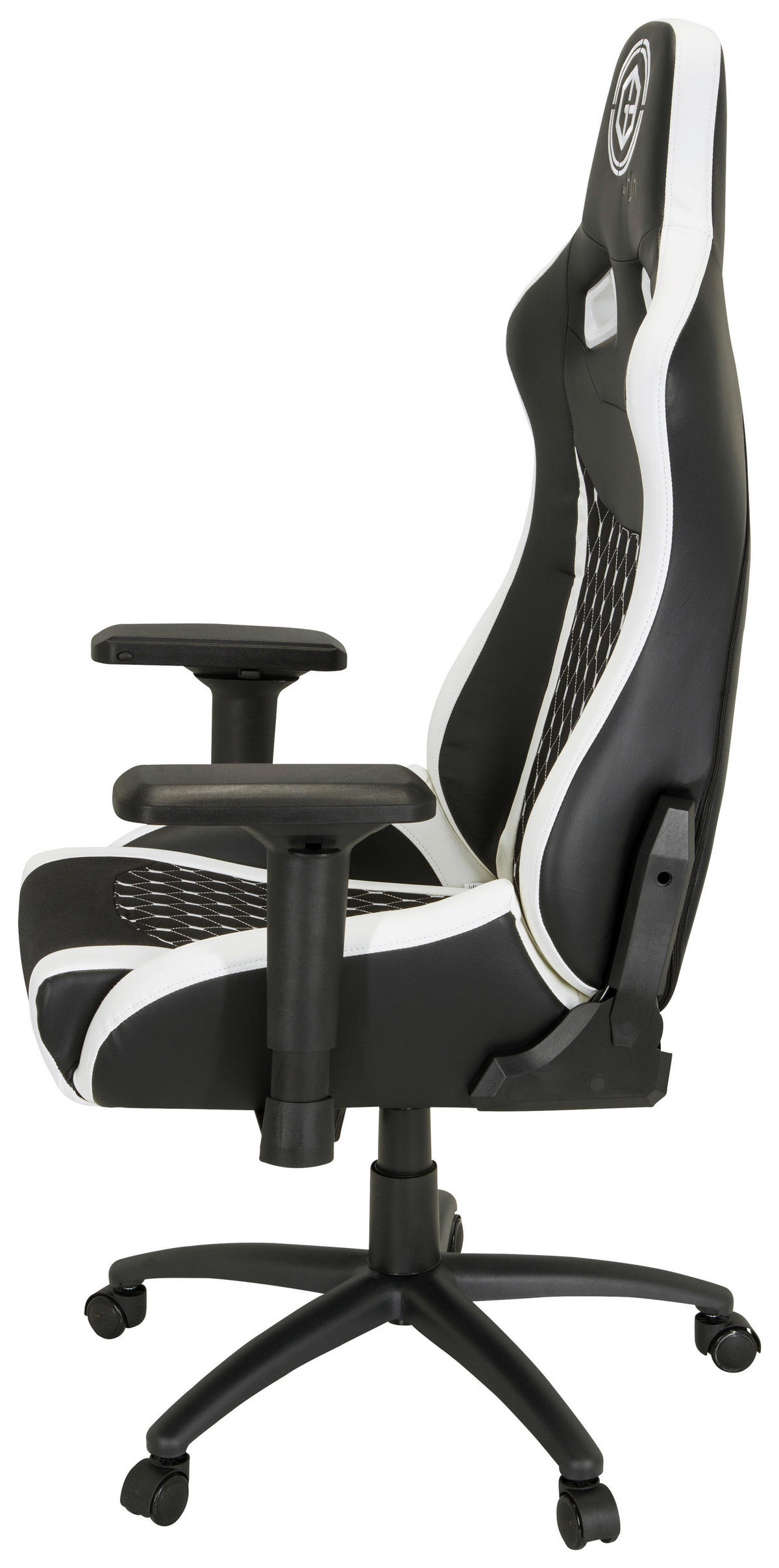GAMINGSTUHL Schwarz, Weiß Textil   - Schwarz/Weiß, MODERN, Kunststoff/Textil (74/137/66cm) - MID.YOU