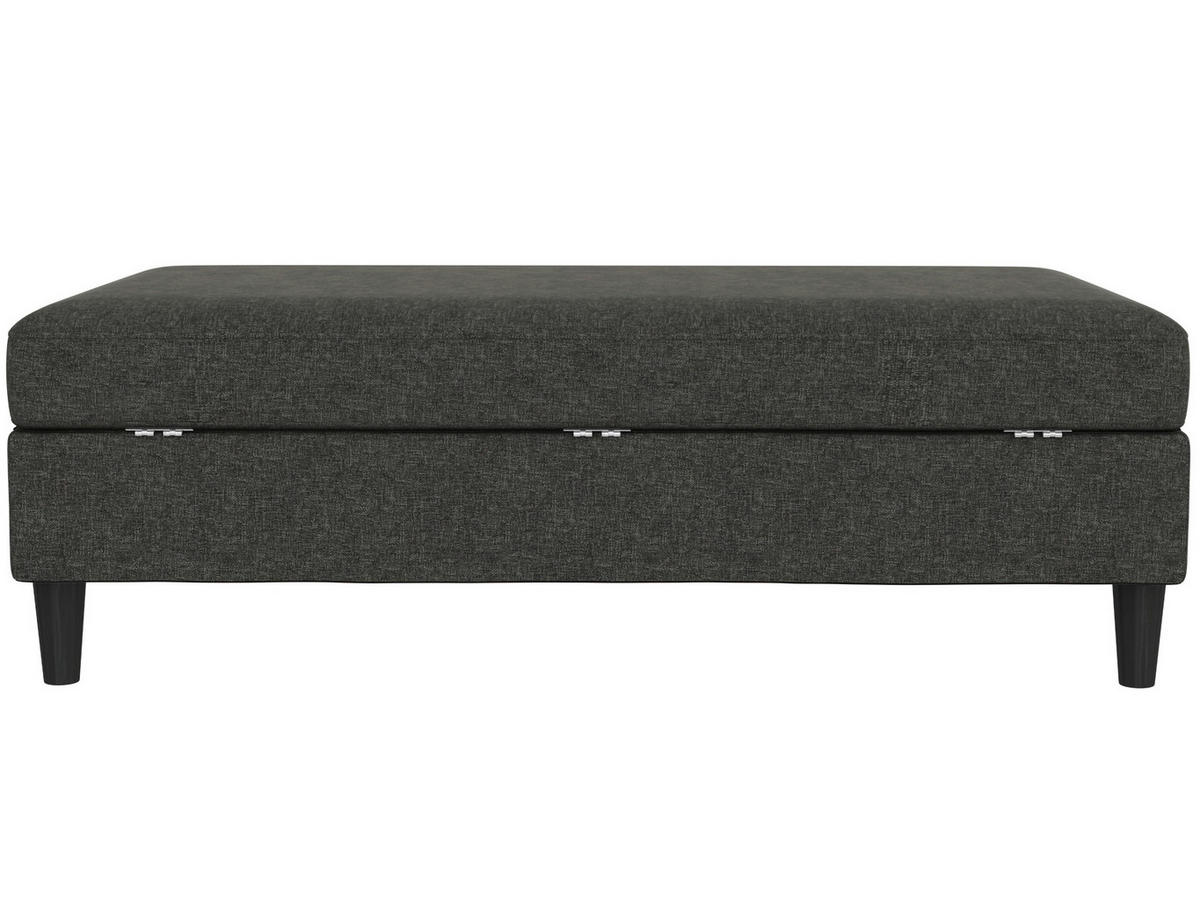 HOCKER in Textil Anthrazit  - Anthrazit/Schwarz, Basics, Kunststoff/Textil (130/43/69cm) - Livetastic