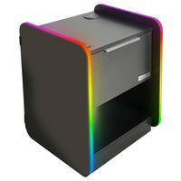 NOČNÝ STOLÍK čierna - čierna/sivá farba s vysokým leskom, Modern, kov/kompozitné drevo (45/55,5/40cm) - X Rocker