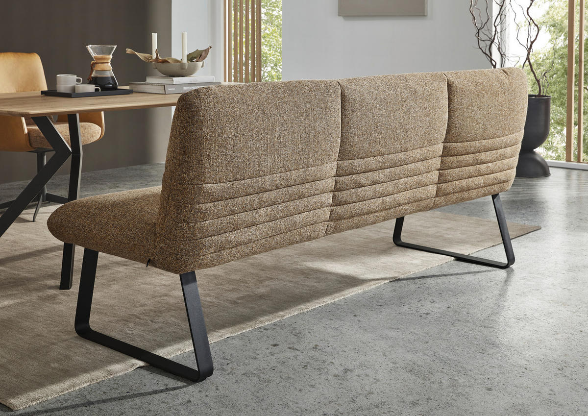 SITZBANK 221/90/70 cm Flachgewebe Rostfarben, Cognac  - Rostfarben/Cognac, Design, Textil/Metall (221/90/70cm) - Dieter Knoll